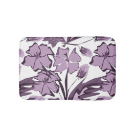 Lila en violette bloemen. badmat