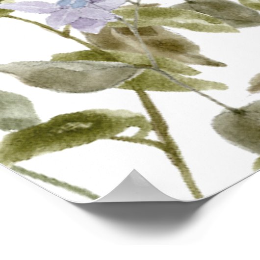 Lila en vlinders Baby shower Welkom Poster (Hoek)