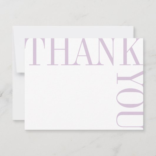 Lila en Witte Moderne Grote Tekst Bedankt Opmerkin (Voorkant)