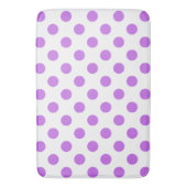 Lila en witte poka dots badmat (Voorkant Verticaal)