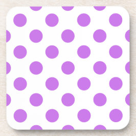 Lila en witte poka dots bier onderzetter