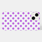 Lila en witte poka dots Case-Mate iPhone case (Achterkant (horizontaal))