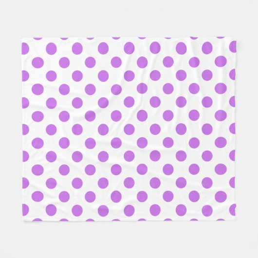 Lila en witte poka dots fleece deken (Voorkant (Horizontaal))