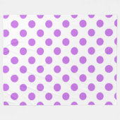 Lila en witte poka dots fleece deken (Voorkant (Horizontaal))