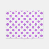 Lila en witte poka dots fleece deken (Voorkant (Horizontaal))
