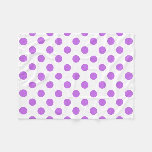 Lila en witte poka dots fleece deken (Voorkant (Horizontaal))