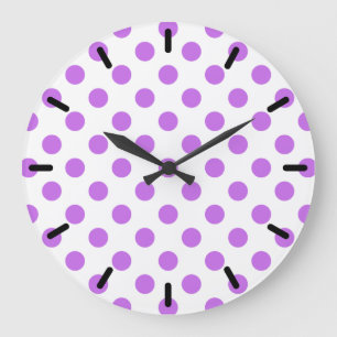 Lila en witte poka dots grote klok