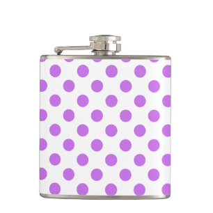 Lila en witte poka dots heupfles