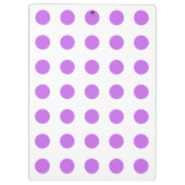 Lila en witte poka dots klembord (Achterkant)