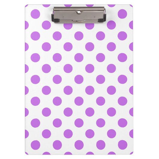Lila en witte poka dots klembord (Voorkant)