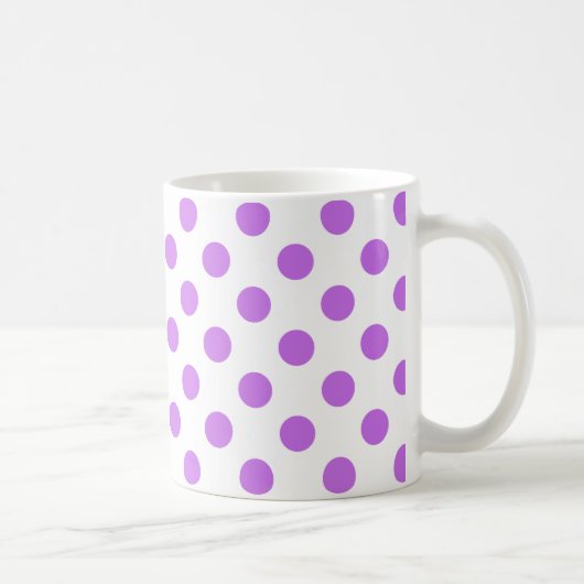Lila en witte poka dots koffiemok (Rechts)