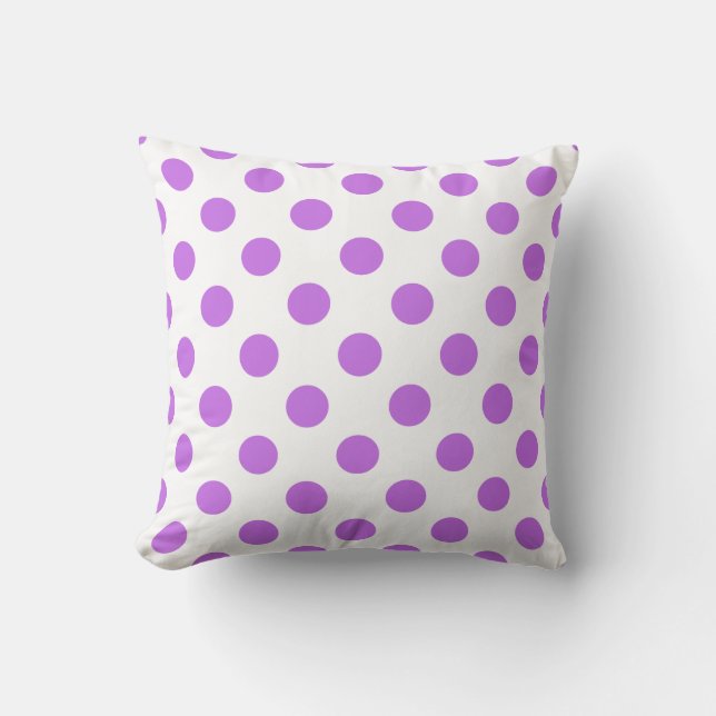 Lila en witte poka dots kussen (Voorkant)