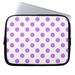 Lila en witte poka dots laptop sleeve