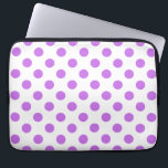 Lila en witte poka dots laptop sleeve<br><div class="desc">Lila en witte poka dots</div>