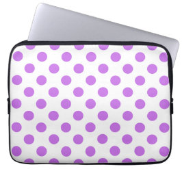 Lila en witte poka dots laptop sleeve