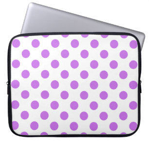 Lila en witte poka dots laptop sleeve