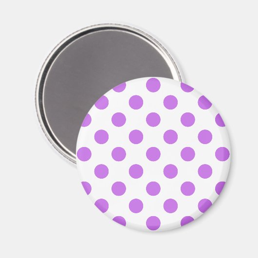 Lila en witte poka dots magneet (Voorkant / Achterkant)