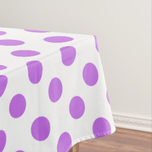 Lila en witte poka dots tafelkleed