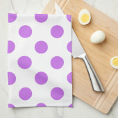 Lila en witte poka dots theedoek (Quarter Fold)