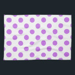 Lila en witte poka dots theedoek<br><div class="desc">Lila en witte poka dots</div>