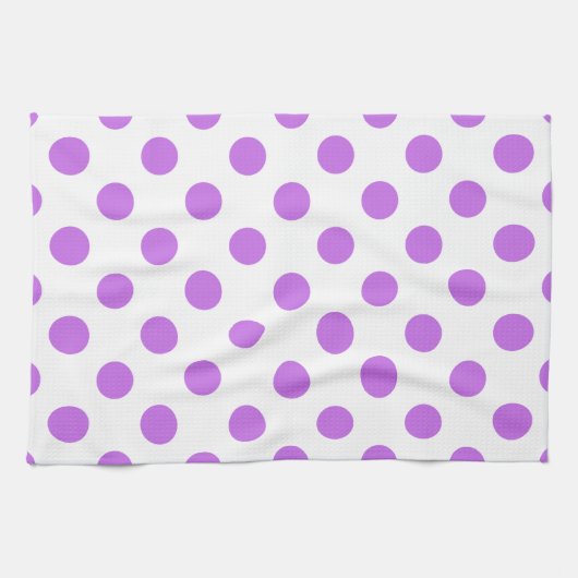 Lila en witte poka dots theedoek (Horizontaal)