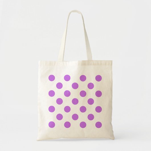 Lila en witte poka dots tote bag (Voorkant)