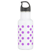 Lila en witte poka dots waterfles  (Achterkant)