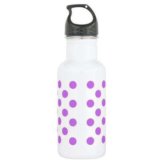 Lila en witte poka dots waterfles  (Achterkant)