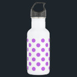 Lila en witte poka dots waterfles<br><div class="desc">Lila en witte poka dots</div>