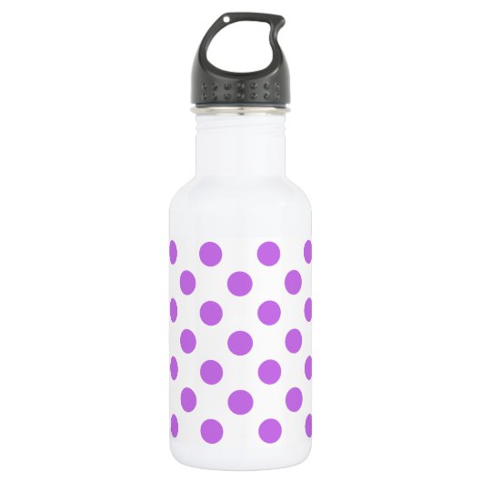 Lila en witte poka dots waterfles  (Voorkant)