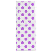 Lila en witte poka dots wijn cadeautas (Achterkant)
