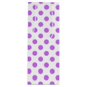 Lila en witte poka dots wijn cadeautas (Voorkant)