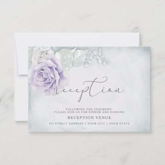 Lila en witte rozen kaart (Voorkant)