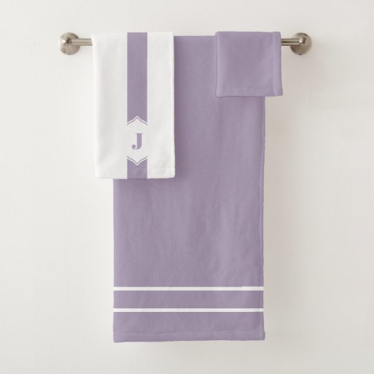Lila en witte streep bad handdoek (Insitu)