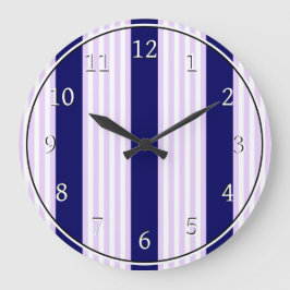 Lila en witte strepen met blauw van de marine grote klok