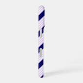 Lila en witte strepen met blauw van de marine iPhone 16 hoesje (Rechterkant)