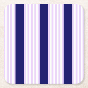 Lila en witte strepen met blauw van de marine kartonnen onderzetters