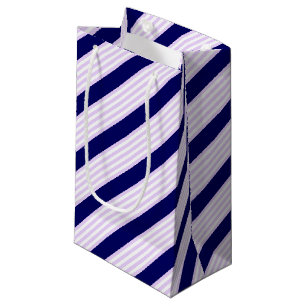 Lila en witte strepen met blauw van de marine klein cadeauzakje