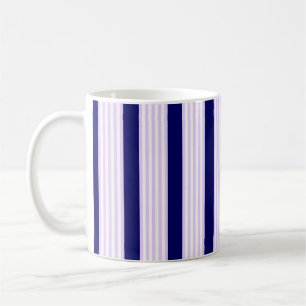 Lila en witte strepen met blauw van de marine koffiemok