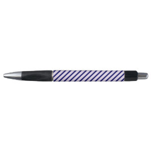 Lila en witte strepen met blauw van de marine pen