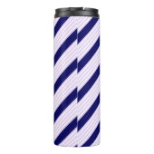 Lila en witte strepen met blauw van de marine thermosbeker (Achterkant)