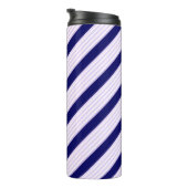 Lila en witte strepen met blauw van de marine thermosbeker (Geroteerd rechts)