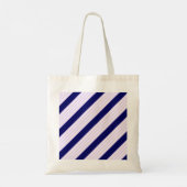 Lila en witte strepen met blauw van de marine tote bag (Achterkant)