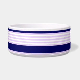 Lila en witte strepen met blauw van de marine voerbakje