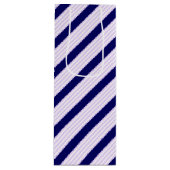 Lila en witte strepen met blauw van de marine wijn cadeautas (Voorkant)