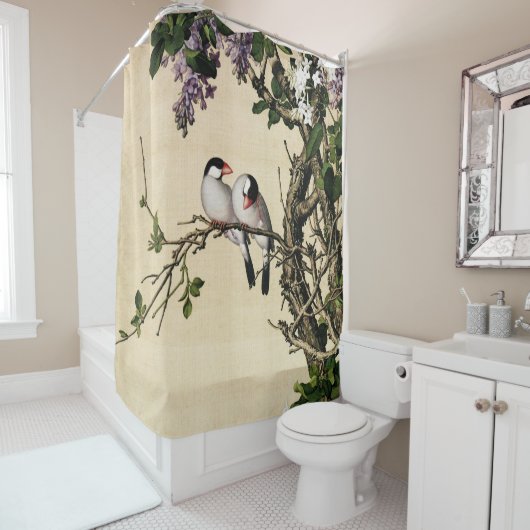 Lila en witte Syringa Fine Art Douchegordijn (In situ)