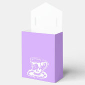 Lila en witte theekopje Tent Favor Boxes Bedankdoosjes (Geopend)