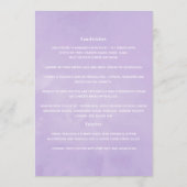 Lila en zilveren Floral Baptism of Christening Menu (Achterkant)