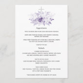 Lila en zilveren Floral Baptism of Christening Menu (Voorkant)