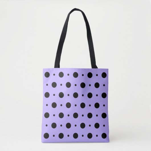 Lila en zwarte Polka Dot Canvas tas (Voorkant)